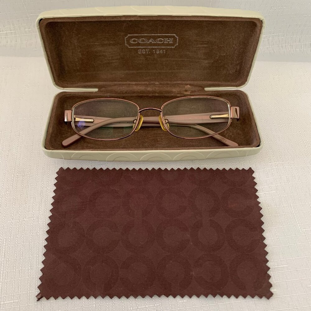 COACH Oriana 1023 Tan Pink Full Rim Eyeglass Frames Only with Case